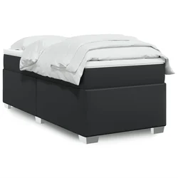 vidaXL Box spring postelja z vzmetnico črn 100x200 cm umetno usnje