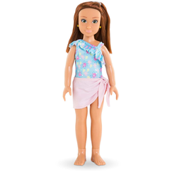 Punčka Zoé Beach Set Corolle Girls z rjavimi lasmi 28 cm 5 dodatkov od 4 leta