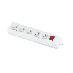 JO! Prenosna petpolna vtičnica 16A 2P+Z 250V s stikalom, bela GN-570WS