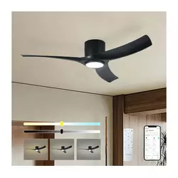 ZEVENTI - LED plafonski ventilator ORBITO LED/24W/230V Wi-Fi Tuya crni + daljinski upravljač