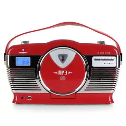 AUNA prenosni radio Retro Vintage RCD-70, rdeč