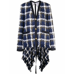 Monse - check cardigan blazer - women - Blue