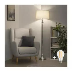 Brilagi - LED podna lampa CERIA 1xE27/60W/230V, prečnik 45 cm, sjajni hrom/bež