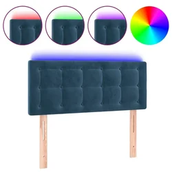 Vidaxl LED posteljno vzglavje temno modro 80x5x78/88 cm žamet