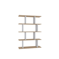 Hanah Home Harmon White Oak Polica za knjige 90x25x127.4cm, Bež bela
