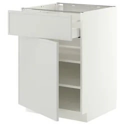 METOD / MAXIMERA Podni element s fiokom/vratima, bela/Aspudden svetlosiva, 60x60 cm