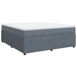 Vidaxl Box spring postelja z vzmetnico temno siva 180x200 cm žamet