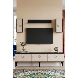 Hanah Home TV komoda Demet, antracit / travertin