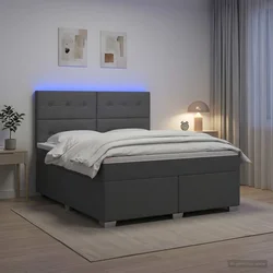 Boxspring krevet s madracem Tamnosiva 140 x 200 cm Tkanina 144 x 200 x 140.5 cm