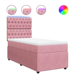 Vidaxl Box spring postelja z vzmetnico roza 80x200 cm žamet