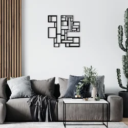 Wallity Zidna dekoracija Squares, 50x50 cm, 1.2mm, Crna
