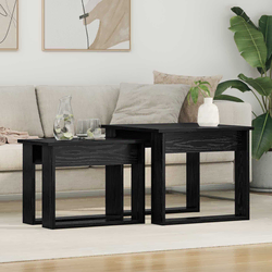 vidaXL Set kavno mizico 2 pcs Črna Orehovina Konstruiran les