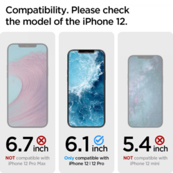 Zastitno staklo Hartowane Spigen.tR slim HD za iPhone 12/ 12 Pro crno