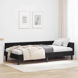 Kotna postelja Črna 90 x 190 cm Žamet