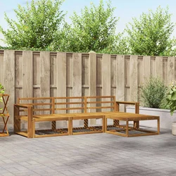Set vanjskih sofa 4 pcs Prirodna Čvrsto drvo akacije