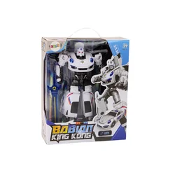 Robotski avto Police Bela 2v1 Transformacija