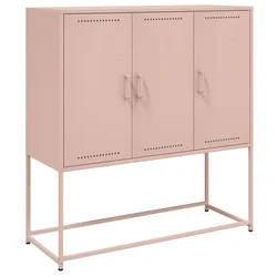 Visoka komoda ružičasta 100,5x39x107 cm čelična