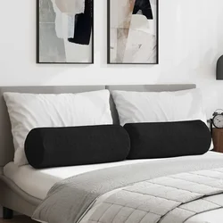Valjkasti jastučići 2 pcs Crna O 25 x 70 cm tkanina