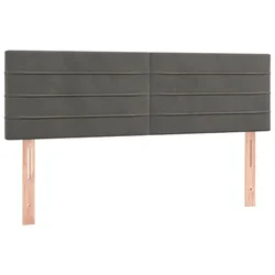 Vidaxl Posteljno vzglavje temno siva 144x5x78/88 cm žamet