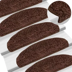 Prostirke za stepenice 10 kom 65x21x4 cm Smeđe poluokrugle velike