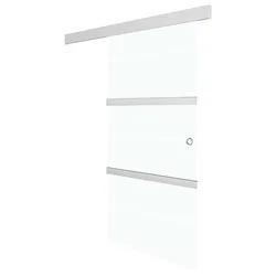 Klizna vrata od stakla ESG i aluminija 90 x 205 cm srebrna