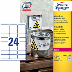 AVERY ZWECKFORM etikete L4773-100 (63,5x33,9mm), bele