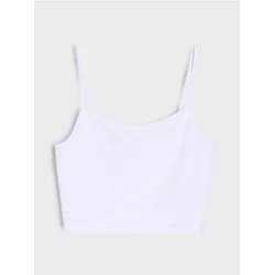 Sinsay - Crop top u stilu negližea - belo