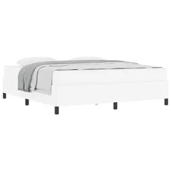Vidaxl Konstrukcija postelje z vzmetnico Bela 180 x 200 cm blago