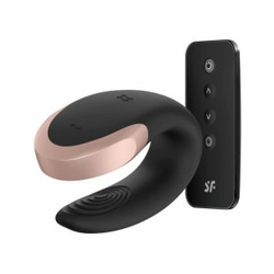 Vibrator za pare Satisfyer Double Love APP, črn