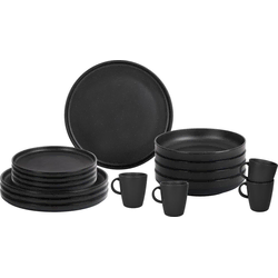 Brunner 16 delni set krožnikov iz melamina ODETTE DOUBLE BLACK