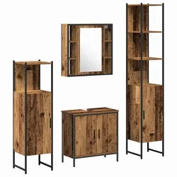 Vidaxl Komplet pohištva za kopalnico 4 szt. Rjava 33 x 33 x 185.5 cm