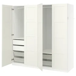 PAX / BERGSBO Kombinacija garderobera, bela/bela, 200x60x201 cm