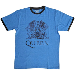 Queen Crest Logo Ringer Blue L Majica