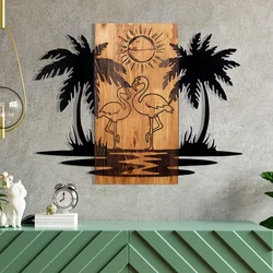 Wallity Zidna dekoracija Hawaii, 74 x 57,5 cm, Crna