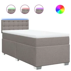 Vidaxl Box spring postelja z vzmetnico taupe 90x190 cm blago