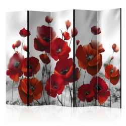 artgeist Paravan Poppies I, 5-Delni, Dvostranski