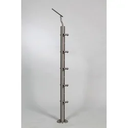 Ograjni steber okrogli V2A z nosilci okroglih palic 85 cm