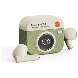 Bluetooth slušalice Airpods Retro camera zelene