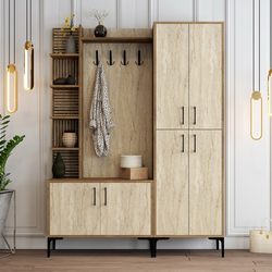 HANAH HOME Cipelarnik sa čivilukom Viyana Da Walnut Travertine