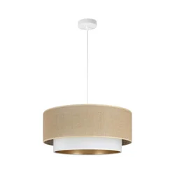Luster na sajli SARTA 1xE27/60W/230V prečnik 45 cm bela/juta