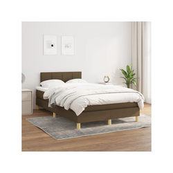 Den Box spring postelja z vzmetnico temno rjav 120x200 cm blago