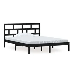Vidaxl Posteljni okvir črn 150x200 cm trden les