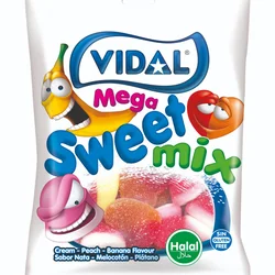 Vidal gumene bombone mega sweet mix 90g