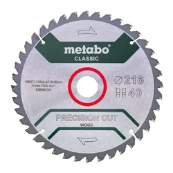 List za kružnu testeru 216mm 40z Precision cut Classic METABO