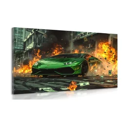 Slika zeleni Lamborghini Huracán - 40x30