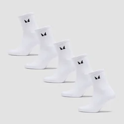 MP Unisex Crew Socks (5 Pack) - White - UK 9-11