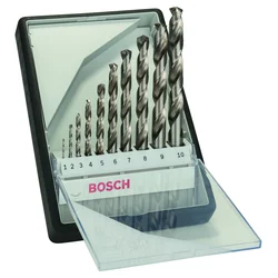 Bosch 10-delni Robust Line set burgija za metal HSS-G, 135° 2607010535, 1; 2; 3; 4; 5; 6; 7; 8; 9; 10 mm, 135°