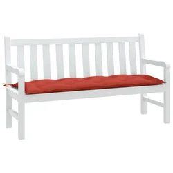 Jastuk za vrtnu klupu prošarano crvena 150x50x7 cm od tkanine