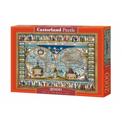 Castorland - Puzzle Zemljevid sveta, 1639 - 2 000 kosov