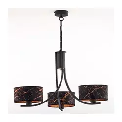 Jupiter 2106 - Luster na lancu ARTHUR 3xE27/15W/230V crna/narandžasta/dekor mermera